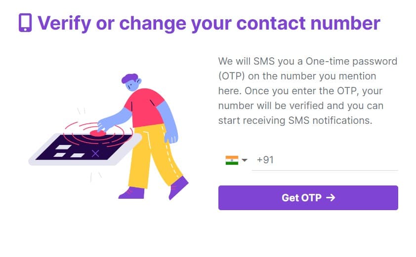Phone Number Update Page